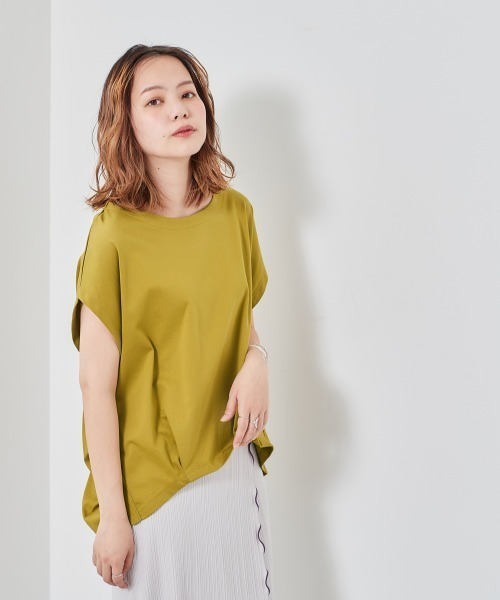 e.r.g*（イーアールジー）の「シルケットバックタックＴｅｅ（Tシャツ/カットソー・レディース・オフホワイト/ブラック/イエロー/グリーン/ブラウン/グレー・M）」の11枚目の写真