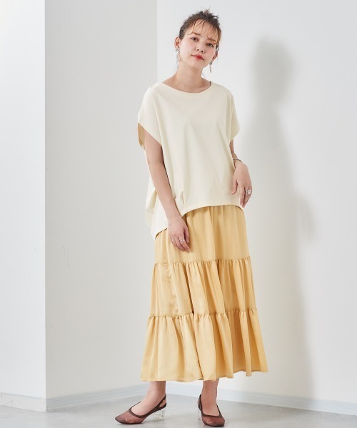 e.r.g*（イーアールジー）の「シルケットバックタックＴｅｅ（Tシャツ/カットソー・レディース・オフホワイト/ブラック/イエロー/グリーン/ブラウン/グレー・M）」の22枚目の写真