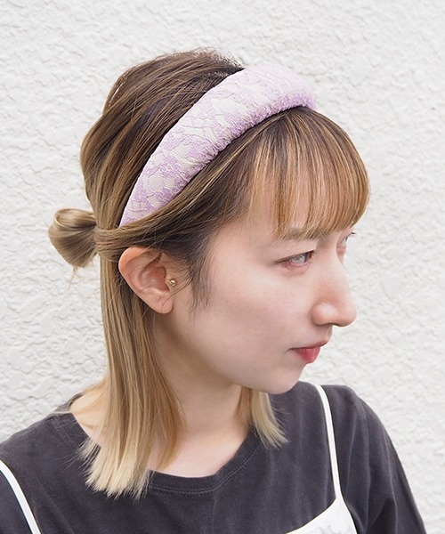 Casselini（キャセリーニ）の「Casselini(キャセリーニ)テキスタイルカチューシャ（カチューシャ・レディース・ブラック/ピンク/ライム/アイボリー・FREE）」の5枚目の写真