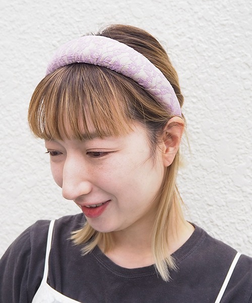 Casselini（キャセリーニ）の「Casselini(キャセリーニ)テキスタイルカチューシャ（カチューシャ・レディース・ブラック/ピンク/ライム/アイボリー・FREE）」の7枚目の写真