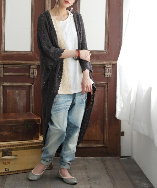 osharewalker(オシャレウォーカー)の「【廃盤】『配色レースデザインタンクトップ』(タンクトップ・レディース・ネイビー/アイボリー・1/2)」の3枚目の写真