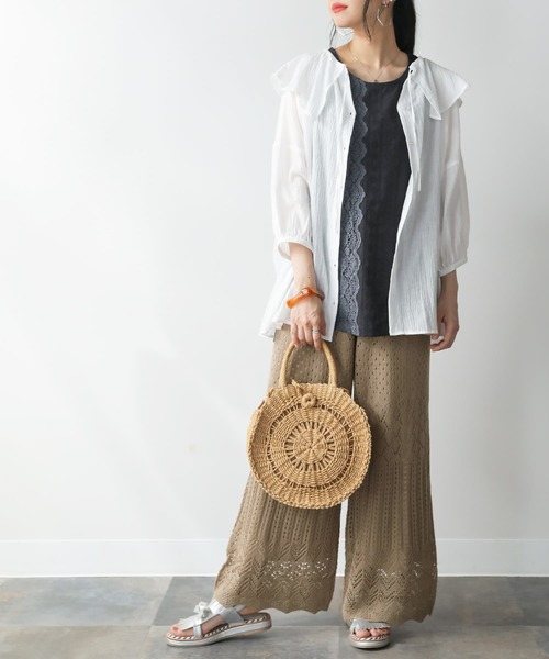 osharewalker(オシャレウォーカー)の「【廃盤】『配色レースデザインタンクトップ』(タンクトップ・レディース・ネイビー/アイボリー・1/2)」の7枚目の写真