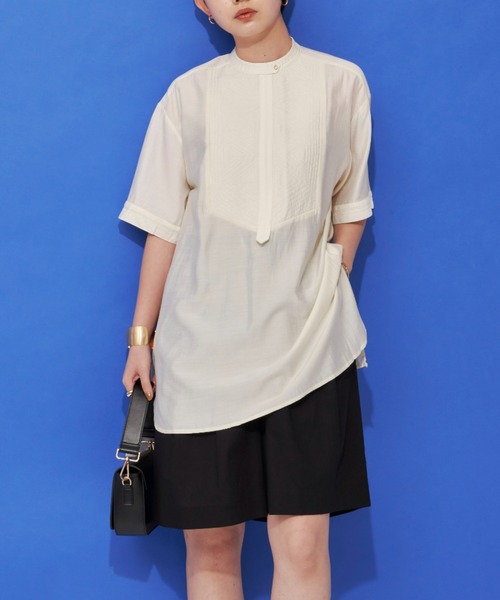 Aunt Marie's(アントマリーズ)の「デザインキルティングブラウス(シャツ/ブラウス・レディース・ホワイト/ナチュラル/グリーン/イエロー/オレンジ・FREE)」の2枚目の写真