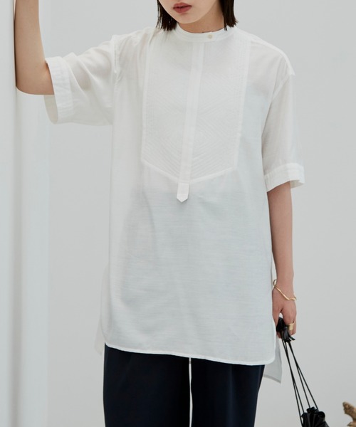 Aunt Marie's(アントマリーズ)の「デザインキルティングブラウス(シャツ/ブラウス・レディース・ホワイト/ナチュラル/グリーン/イエロー/オレンジ・FREE)」の12枚目の写真