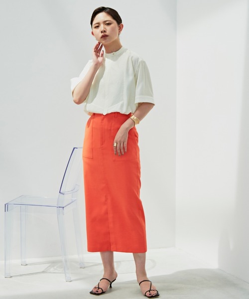 Aunt Marie's(アントマリーズ)の「デザインキルティングブラウス(シャツ/ブラウス・レディース・ホワイト/ナチュラル/グリーン/イエロー/オレンジ・FREE)」の15枚目の写真