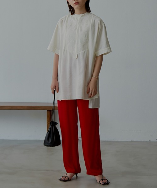 Aunt Marie's(アントマリーズ)の「デザインキルティングブラウス(シャツ/ブラウス・レディース・ホワイト/ナチュラル/グリーン/イエロー/オレンジ・FREE)」の6枚目の写真