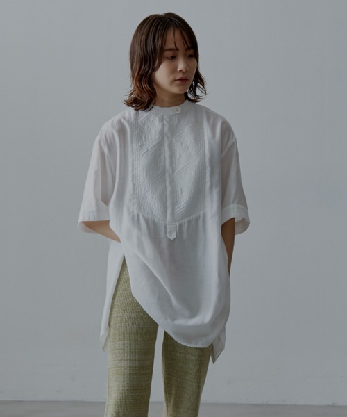 Aunt Marie's(アントマリーズ)の「デザインキルティングブラウス(シャツ/ブラウス・レディース・ホワイト/ナチュラル/グリーン/イエロー/オレンジ・FREE)」の21枚目の写真