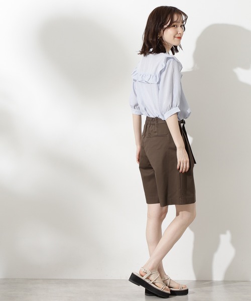 N.（N. Natural Beauty Basic）（エヌエヌナチュラルビューティーベーシック）の「【追加生産】◆スタンドネックフリルブラウス（シャツ/ブラウス・レディース・ホワイト/ブラック/ブルー・MEDIUM）」の8枚目の写真