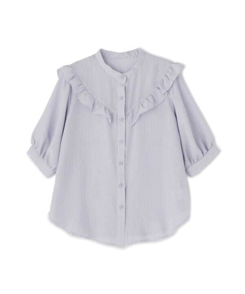 N.（N. Natural Beauty Basic）（エヌエヌナチュラルビューティーベーシック）の「【追加生産】◆スタンドネックフリルブラウス（シャツ/ブラウス・レディース・ホワイト/ブラック/ブルー・MEDIUM）」の18枚目の写真