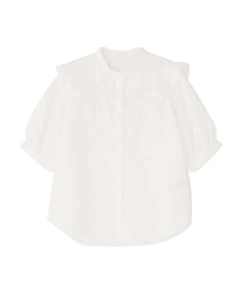 N.（N. Natural Beauty Basic）（エヌエヌナチュラルビューティーベーシック）の「【追加生産】◆スタンドネックフリルブラウス（シャツ/ブラウス・レディース・ホワイト/ブラック/ブルー・MEDIUM）」の20枚目の写真