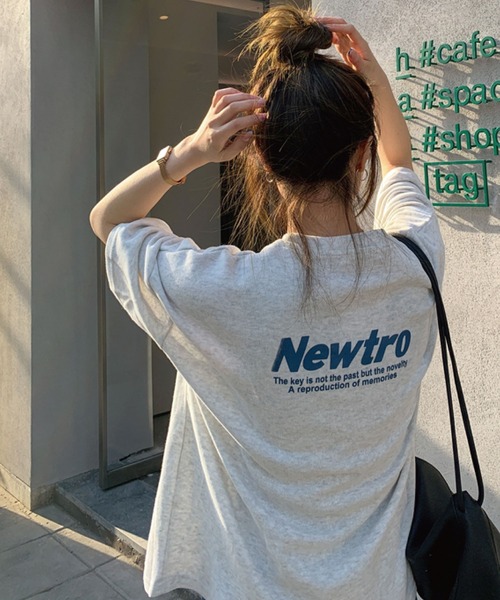 meJane(ミージェーン)の「NewtroロゴプリントビックシルエットラグランTシャツ【ZOZOTOWN限定】(Tシャツ/カットソー・レディース・ネイビー/ピンク/オートミール・FREE)」の7枚目の写真