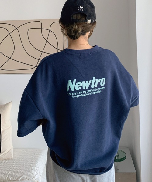 meJane(ミージェーン)の「NewtroロゴプリントビックシルエットラグランTシャツ【ZOZOTOWN限定】(Tシャツ/カットソー・レディース・ネイビー/ピンク/オートミール・FREE)」の10枚目の写真