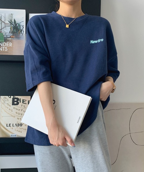 meJane(ミージェーン)の「NewtroロゴプリントビックシルエットラグランTシャツ【ZOZOTOWN限定】(Tシャツ/カットソー・レディース・ネイビー/ピンク/オートミール・FREE)」の12枚目の写真