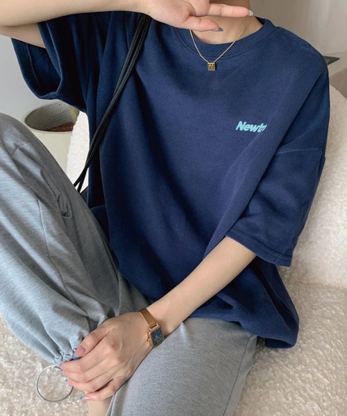 meJane(ミージェーン)の「NewtroロゴプリントビックシルエットラグランTシャツ【ZOZOTOWN限定】(Tシャツ/カットソー・レディース・ネイビー/ピンク/オートミール・FREE)」の9枚目の写真