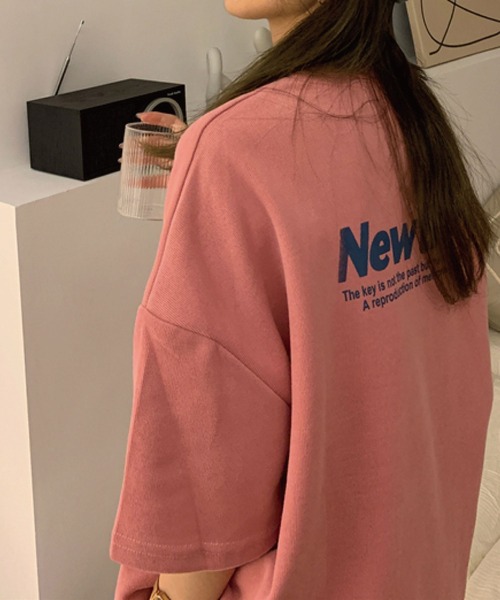 meJane(ミージェーン)の「NewtroロゴプリントビックシルエットラグランTシャツ【ZOZOTOWN限定】(Tシャツ/カットソー・レディース・ネイビー/ピンク/オートミール・FREE)」の16枚目の写真