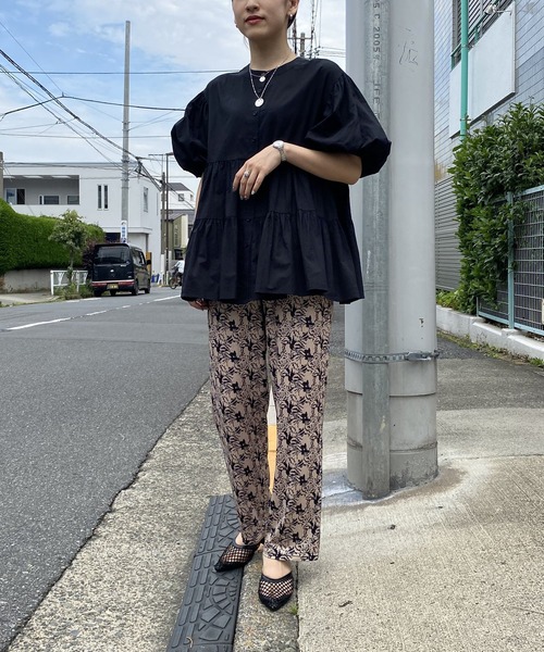 AS KNOW AS PINKY（アズノゥアズピンキー）の「ボリュームティアード半袖ブラウス（シャツ/ブラウス・レディース・オフホワイト/ブラック・FREE）」の17枚目の写真