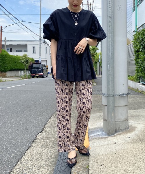 AS KNOW AS PINKY（アズノゥアズピンキー）の「ボリュームティアード半袖ブラウス（シャツ/ブラウス・レディース・オフホワイト/ブラック・FREE）」の11枚目の写真