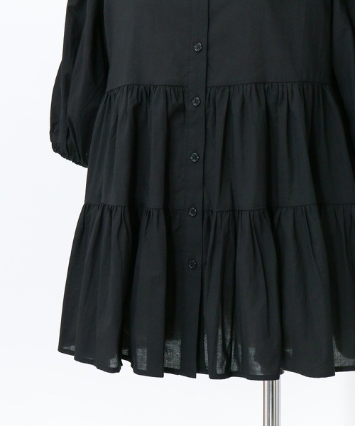 AS KNOW AS PINKY（アズノゥアズピンキー）の「ボリュームティアード半袖ブラウス（シャツ/ブラウス・レディース・オフホワイト/ブラック・FREE）」の12枚目の写真