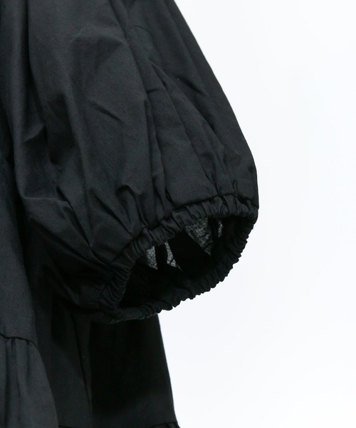 AS KNOW AS PINKY（アズノゥアズピンキー）の「ボリュームティアード半袖ブラウス（シャツ/ブラウス・レディース・オフホワイト/ブラック・FREE）」の8枚目の写真