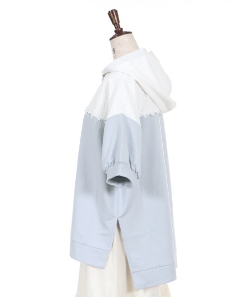 axes femme（アクシーズファム）の「バイカラーパーカーＰＯ（Tシャツ/カットソー・レディース・ベージュ/カーキ/サックスブルー・MEDIUM）」の5枚目の写真