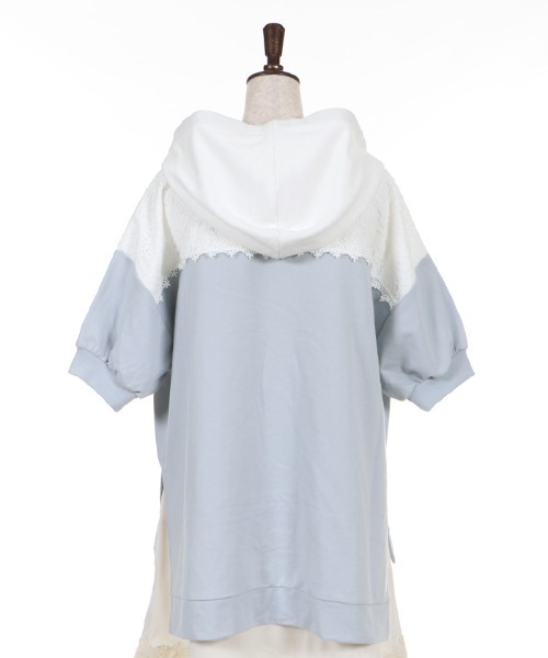 axes femme（アクシーズファム）の「バイカラーパーカーＰＯ（Tシャツ/カットソー・レディース・ベージュ/カーキ/サックスブルー・MEDIUM）」の6枚目の写真