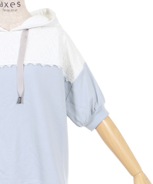 axes femme（アクシーズファム）の「バイカラーパーカーＰＯ（Tシャツ/カットソー・レディース・ベージュ/カーキ/サックスブルー・MEDIUM）」の13枚目の写真