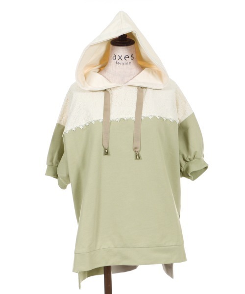 axes femme（アクシーズファム）の「バイカラーパーカーＰＯ（Tシャツ/カットソー・レディース・ベージュ/カーキ/サックスブルー・MEDIUM）」の20枚目の写真