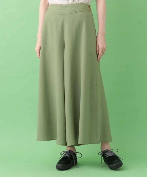 Jocomomola(ホコモモラ)の「麻調フレアワイドパンツ(その他パンツ・レディース・ライトブルー/グリーン・42/40)」の2枚目の写真