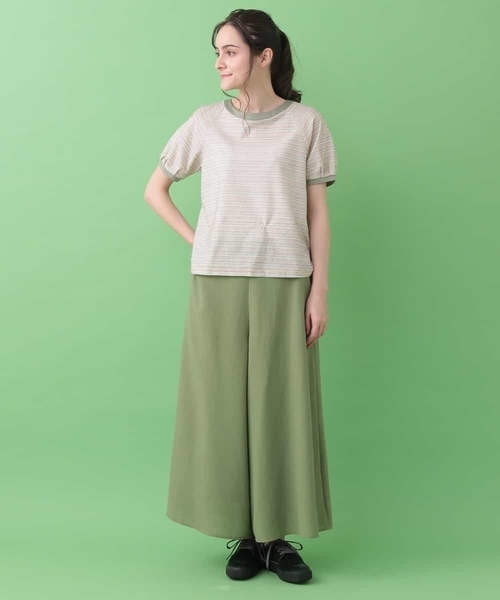 Jocomomola(ホコモモラ)の「麻調フレアワイドパンツ(その他パンツ・レディース・ライトブルー/グリーン・42/40)」の11枚目の写真