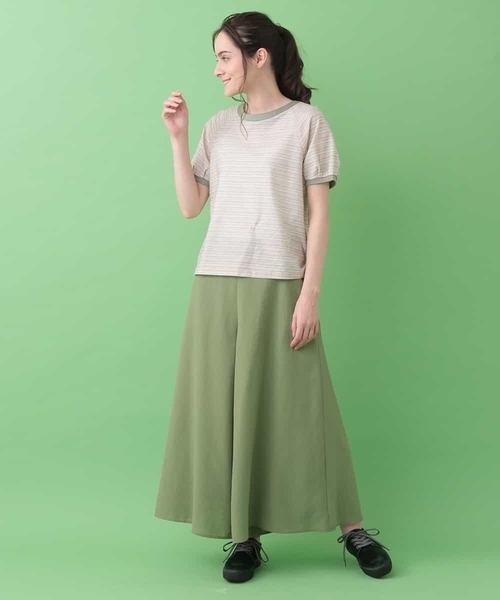 Jocomomola(ホコモモラ)の「麻調フレアワイドパンツ(その他パンツ・レディース・ライトブルー/グリーン・42/40)」の12枚目の写真