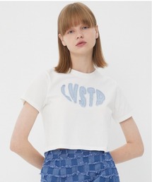 『LUV IS TRUE/ラブ イズ トゥルー』GV APPLIQUE CROP TEE/ アップリケ クロップド丈 Tシャツ