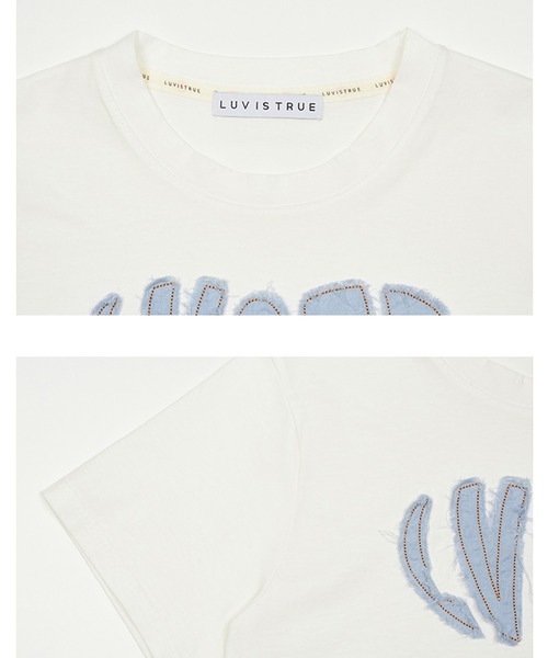 LUV IS TRUE/ラブ イズ トゥルー』GV APPLIQUE CROP TEE