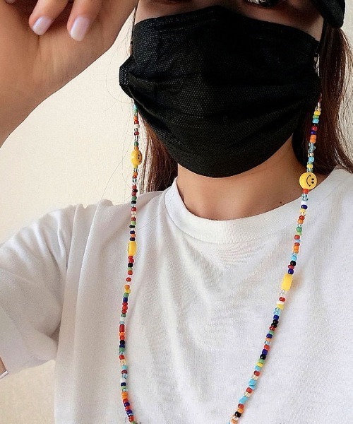CORPUS TOKYO(コーパス トーキョー)の「カラフルビーズマスクチェーン/ネックレス/眼鏡ストラップ(ネックレス・レディース・マルチ・FREE)」の7枚目の写真