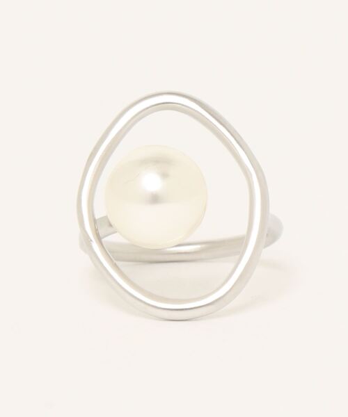 Three Four Time（ｽﾘｰﾌｫｰﾀｲﾑ）の「マットメタルフレームパールリング　#13（リング・レディース・ゴールド/シルバー・FREE）」の6枚目の写真