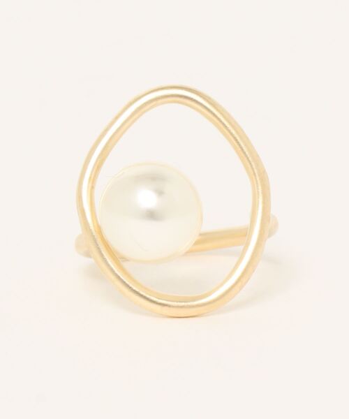 Three Four Time（ｽﾘｰﾌｫｰﾀｲﾑ）の「マットメタルフレームパールリング　#13（リング・レディース・ゴールド/シルバー・FREE）」の7枚目の写真