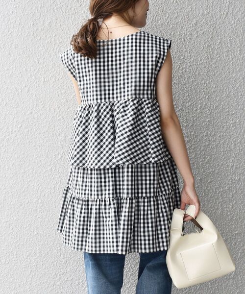 SHIPS(シップス)の「【WEB限定】〈手洗い可能〉2WAYギンガムチェックブラウス◆(シャツ/ブラウス・レディース・ブルー/ベージュ/ブラック/ネイビー・ONE SIZE)」の20枚目の写真