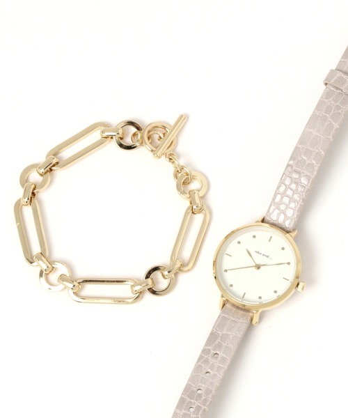 niko and...（ニコアンド）の「ブレスセットウォッチ（アナログ腕時計・レディース・ブラック/ベージュ/グレー/アイボリー/チャコール・0）」の5枚目の写真