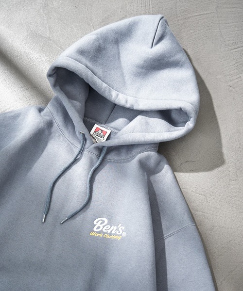 BEN DAVIS（ベンデイビス）の「【BEN DAVIS/ベンデイビス】別注 ヘビーウェイトワンポイント刺繍ロゴスウェットパーカー/ユニセックス/裏起毛（パーカー・メンズ・ブラック/ブルー系その他/アッシュグレー/グリーン/ネイビー系・S/M/XL/L）」の4枚目の写真