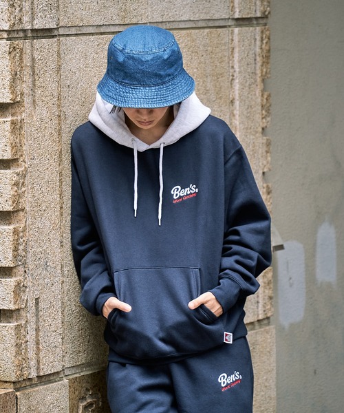 BEN DAVIS（ベンデイビス）の「【BEN DAVIS/ベンデイビス】別注 ヘビーウェイトワンポイント刺繍ロゴスウェットパーカー/ユニセックス/裏起毛（パーカー・メンズ・ブラック/ブルー系その他/アッシュグレー/グリーン/ネイビー系・S/M/XL/L）」の11枚目の写真