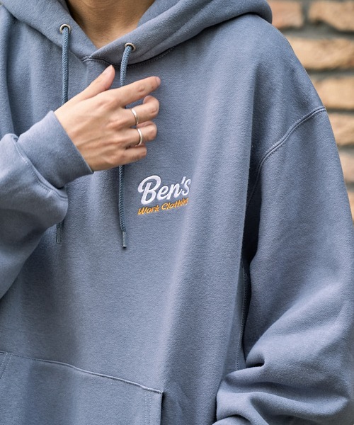 BEN DAVIS（ベンデイビス）の「【BEN DAVIS/ベンデイビス】別注 ヘビーウェイトワンポイント刺繍ロゴスウェットパーカー/ユニセックス/裏起毛（パーカー・メンズ・ブラック/ブルー系その他/アッシュグレー/グリーン/ネイビー系・S/M/XL/L）」の20枚目の写真