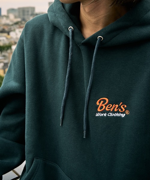 BEN DAVIS（ベンデイビス）の「【BEN DAVIS/ベンデイビス】別注 ヘビーウェイトワンポイント刺繍ロゴスウェットパーカー/ユニセックス/裏起毛（パーカー・メンズ・ブラック/ブルー系その他/アッシュグレー/グリーン/ネイビー系・S/M/XL/L）」の14枚目の写真