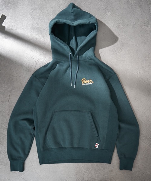 BEN DAVIS（ベンデイビス）の「【BEN DAVIS/ベンデイビス】別注 ヘビーウェイトワンポイント刺繍ロゴスウェットパーカー/ユニセックス/裏起毛（パーカー・メンズ・ブラック/ブルー系その他/アッシュグレー/グリーン/ネイビー系・S/M/XL/L）」の8枚目の写真