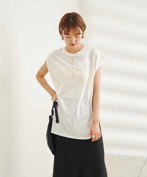 DouDou(ドゥドゥ)の「フロッキー MONTECARLO T(Tシャツ/カットソー・レディース・チャコールグレー/ベージュ/オフホワイト・FREE)」の2枚目の写真