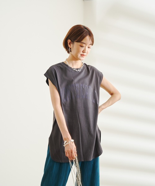 DouDou(ドゥドゥ)の「フロッキー MONTECARLO T(Tシャツ/カットソー・レディース・チャコールグレー/ベージュ/オフホワイト・FREE)」の16枚目の写真