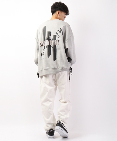 RE730（アールイーセブンサーティー）の「ダメージ加工ワイドシルエットパンツ（デニムパンツ・メンズ・ホワイト/ブラック/サックスブルー/ブラック系その他・S/M/L）」の12枚目の写真