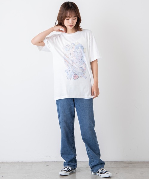WEGO GRAPHICS（ウィゴーグラフィックス）の「WEGO/放課後アート部 ガブリイズムガブリメリーT（Tシャツ/カットソー・メンズ・ホワイト/ライトグレー・MEDIUM/LARGE/X-LARGE）」の20枚目の写真
