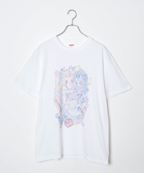 WEGO GRAPHICS（ウィゴーグラフィックス）の「WEGO/放課後アート部 ガブリイズムガブリメリーT（Tシャツ/カットソー・メンズ・ホワイト/ライトグレー・MEDIUM/LARGE/X-LARGE）」の11枚目の写真