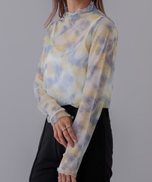 Adoon plain（アドーンプレーン）の「【インナーとしても！】タイダイメッシュトップス（Tシャツ/カットソー）」