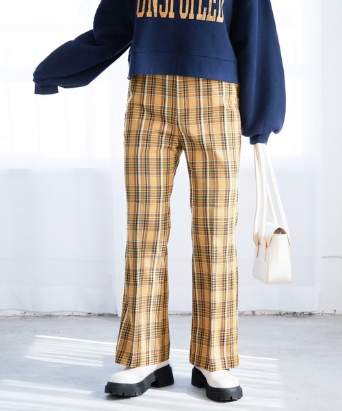 Heather（ヘザー）の「スリムフィットガラフレアパンツ 215611（その他パンツ・レディース・グレー系その他/ブラウン系その他/イエロー系その他・S/M）」の3枚目の写真