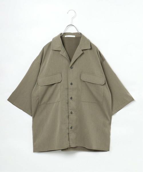 ikka(イッカ)の「オープンカラーシャツジャケット(シャツ/ブラウス・メンズ・ブラウン/グレー/オリーブ・M/L)」の3枚目の写真